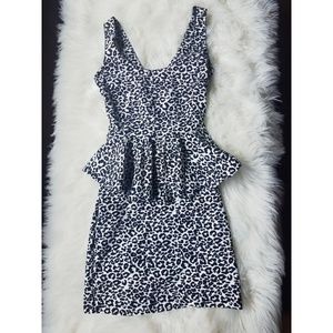 Cheetah Peplum Mini